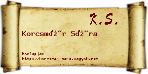Korcsmár Sára névjegykártya